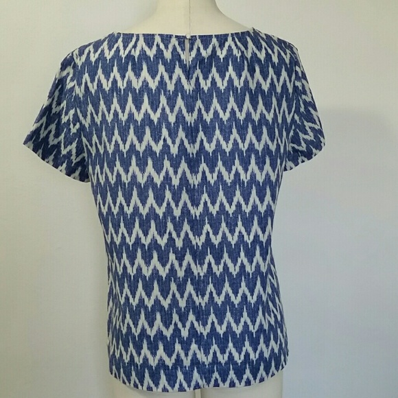 JCREW short sleeve ikat print top - Picture 2 of 4